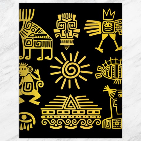 Maya Style Gold Linear Totem Icons Canvas 36  x 48  from ArtsNow.com 35.26 x46.15  Canvas - 1