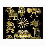 Maya Style Gold Linear Totem Icons Small Glasses Cloth (2 Sides)
