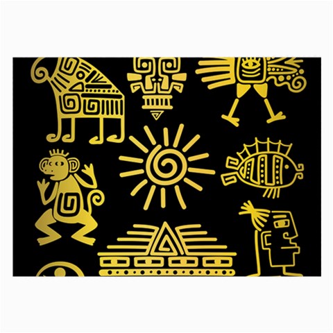 Maya Style Gold Linear Totem Icons Large Glasses Cloth from ArtsNow.com Front