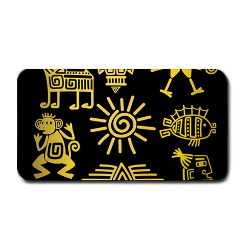 Maya Style Gold Linear Totem Icons Medium Bar Mat from ArtsNow.com 16 x8.5  Bar Mat