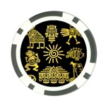 Maya Style Gold Linear Totem Icons Poker Chip Card Guard