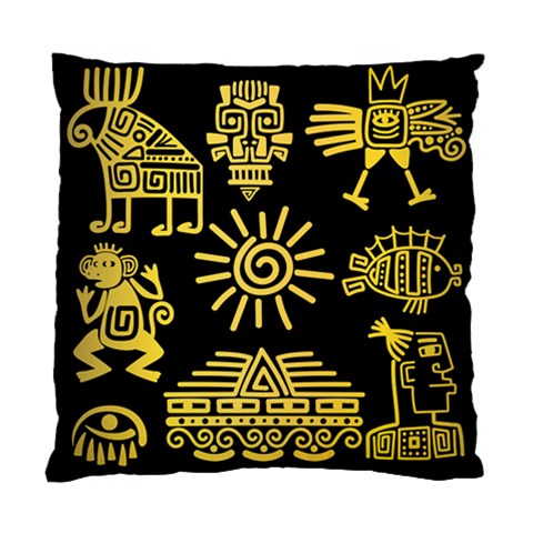 Maya Style Gold Linear Totem Icons Standard Cushion Case (Two Sides) from ArtsNow.com Front