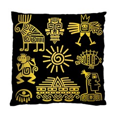 Maya Style Gold Linear Totem Icons Standard Cushion Case (Two Sides) from ArtsNow.com Front