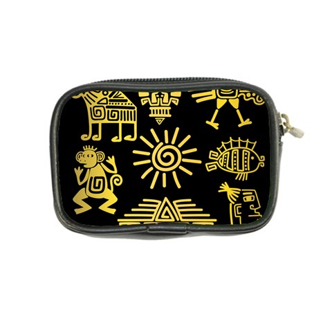 Maya Style Gold Linear Totem Icons Coin Purse from ArtsNow.com Back