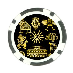 Maya Style Gold Linear Totem Icons Poker Chip Card Guard (10 pack) from ArtsNow.com Back