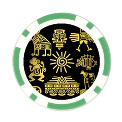 Maya Style Gold Linear Totem Icons Poker Chip Card Guard (10 pack) from ArtsNow.com Back