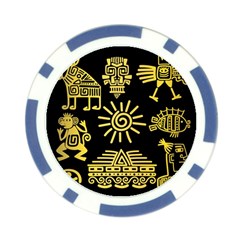 Maya Style Gold Linear Totem Icons Poker Chip Card Guard (10 pack) from ArtsNow.com Back