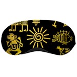 Maya Style Gold Linear Totem Icons Sleep Mask