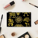 Maya Style Gold Linear Totem Icons Cosmetic Bag (Small)