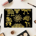 Maya Style Gold Linear Totem Icons Cosmetic Bag (Large)