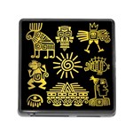 Maya Style Gold Linear Totem Icons Memory Card Reader (Square 5 Slot)