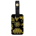 Maya Style Gold Linear Totem Icons Luggage Tag (one side)