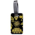 Maya Style Gold Linear Totem Icons Luggage Tag (two sides)