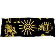 Maya Style Gold Linear Totem Icons Body Pillow Case Dakimakura (Two Sides) from ArtsNow.com Front