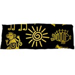 Maya Style Gold Linear Totem Icons Body Pillow Case Dakimakura (Two Sides)