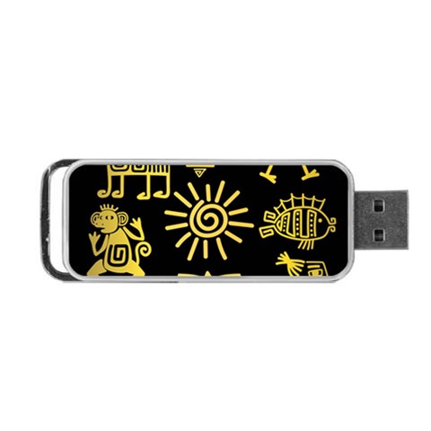 Maya Style Gold Linear Totem Icons Portable USB Flash (Two Sides) from ArtsNow.com Front