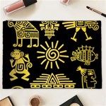 Maya Style Gold Linear Totem Icons Cosmetic Bag (XXL)