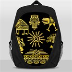 Maya Style Gold Linear Totem Icons Backpack Bag