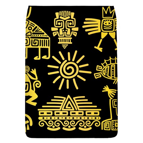 Maya Style Gold Linear Totem Icons Removable Flap Cover (S) from ArtsNow.com Front