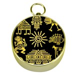 Maya Style Gold Linear Totem Icons Gold Compasses
