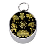 Maya Style Gold Linear Totem Icons Mini Silver Compasses