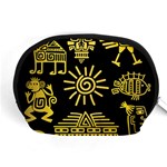 Maya Style Gold Linear Totem Icons Accessory Pouch (Medium)