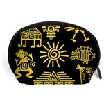Maya Style Gold Linear Totem Icons Accessory Pouch (Large)