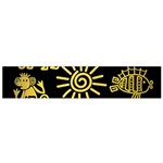 Maya Style Gold Linear Totem Icons Small Premium Plush Fleece Scarf