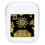 Maya Style Gold Linear Totem Icons Hard PC AirPods 1/2 Case