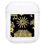 Maya Style Gold Linear Totem Icons Soft TPU AirPods 1/2 Case