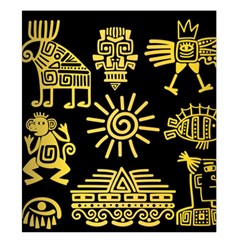 Maya Style Gold Linear Totem Icons Duvet Cover Double Side (King Size) from ArtsNow.com Back