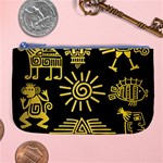 Maya Style Gold Linear Totem Icons Large Coin Purse