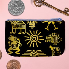 Maya Style Gold Linear Totem Icons Large Coin Purse from ArtsNow.com Back