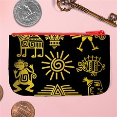 Maya Style Gold Linear Totem Icons Large Coin Purse from ArtsNow.com Back