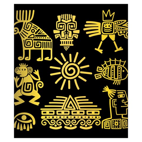 Maya Style Gold Linear Totem Icons Drawstring Pouch (XS) from ArtsNow.com Front
