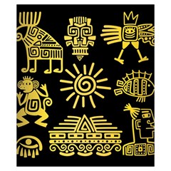 Maya Style Gold Linear Totem Icons Drawstring Pouch (XS) from ArtsNow.com Back
