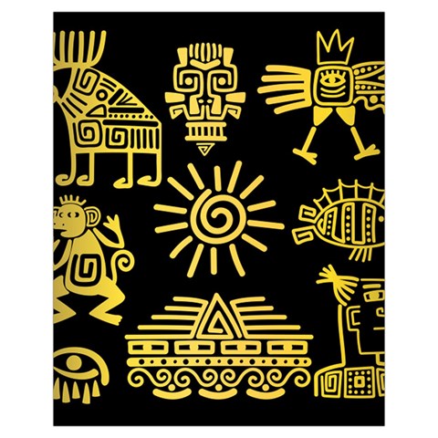 Maya Style Gold Linear Totem Icons Drawstring Pouch (XL) from ArtsNow.com Front