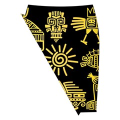 Maya Style Gold Linear Totem Icons Midi Wrap Pencil Skirt from ArtsNow.com Front Left