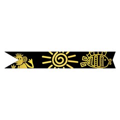 Maya Style Gold Linear Totem Icons Midi Wrap Pencil Skirt from ArtsNow.com Hem