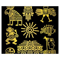 Maya Style Gold Linear Totem Icons Medium Tote Bag from ArtsNow.com Back