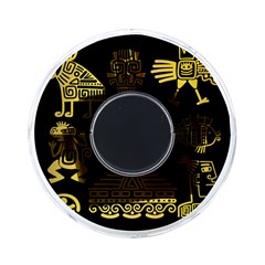 Maya Style Gold Linear Totem Icons On Front