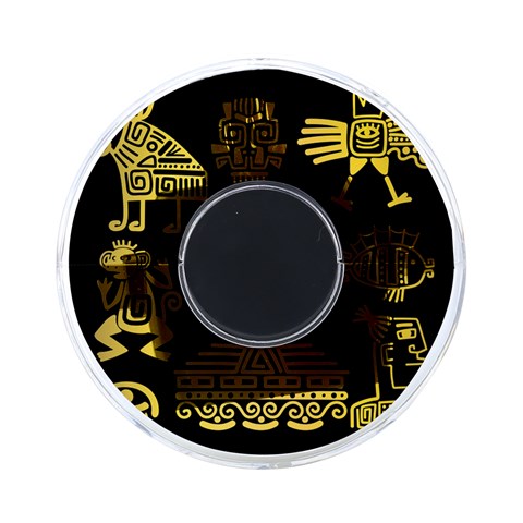 Maya Style Gold Linear Totem Icons On Back