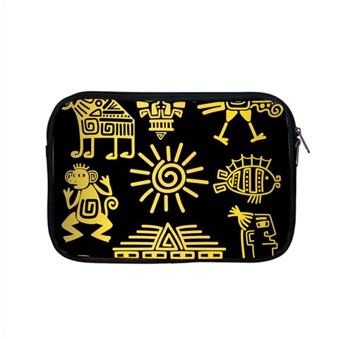 Maya Style Gold Linear Totem Icons Apple MacBook Pro 15  Zipper Case from ArtsNow.com Front