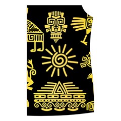 Maya Style Gold Linear Totem Icons Women s Button Up Vest from ArtsNow.com Front Left