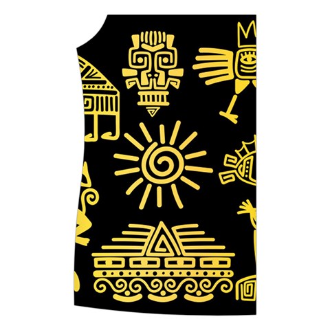 Maya Style Gold Linear Totem Icons Women s Button Up Vest from ArtsNow.com Front Right