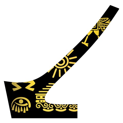 Maya Style Gold Linear Totem Icons Cross Back Hipster Bikini Set from ArtsNow.com Back Left