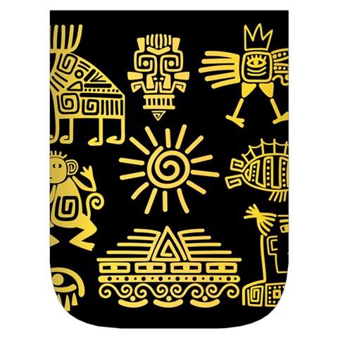 Maya Style Gold Linear Totem Icons Waist Pouch (Small) from ArtsNow.com Front Pocket