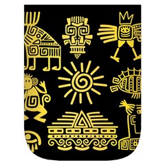 Maya Style Gold Linear Totem Icons Waist Pouch (Small) from ArtsNow.com Front Pocket