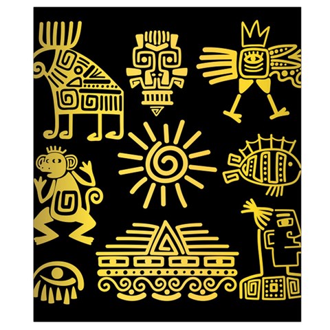 Maya Style Gold Linear Totem Icons Waist Pouch (Small) from ArtsNow.com Back Strap
