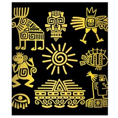 Maya Style Gold Linear Totem Icons Waist Pouch (Small) from ArtsNow.com Back Strap